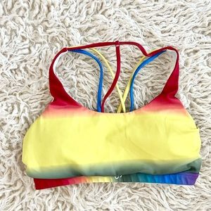 Curves’n’Combatboots rainbow pride sports bra